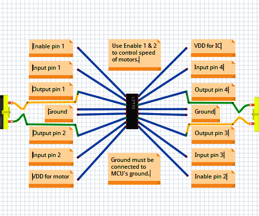 L293D Motor Driver Pinout Diagram