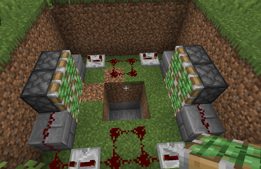 How to Make a Minecraft Bedrock 2x2 Piston Trapdoor (no Slimes or Honey ...