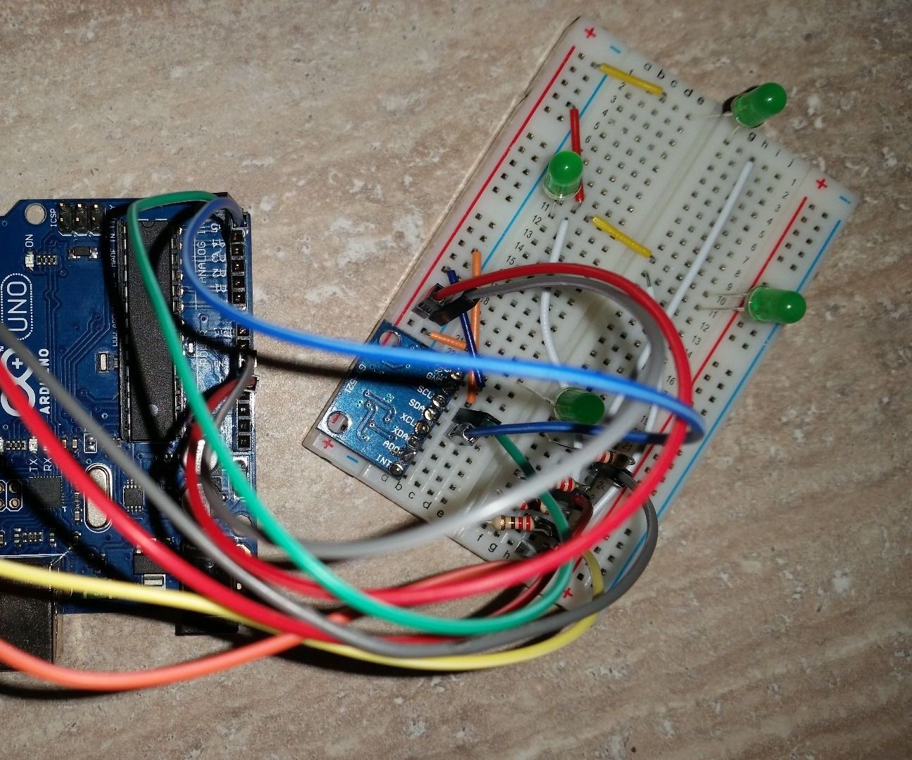 Gyroscope Led Control With Arduino