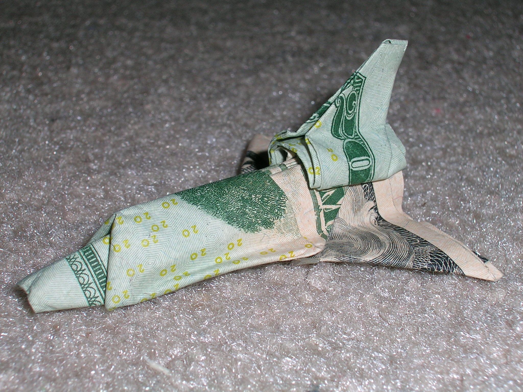 Origami Dollar Bill Space Shuttle