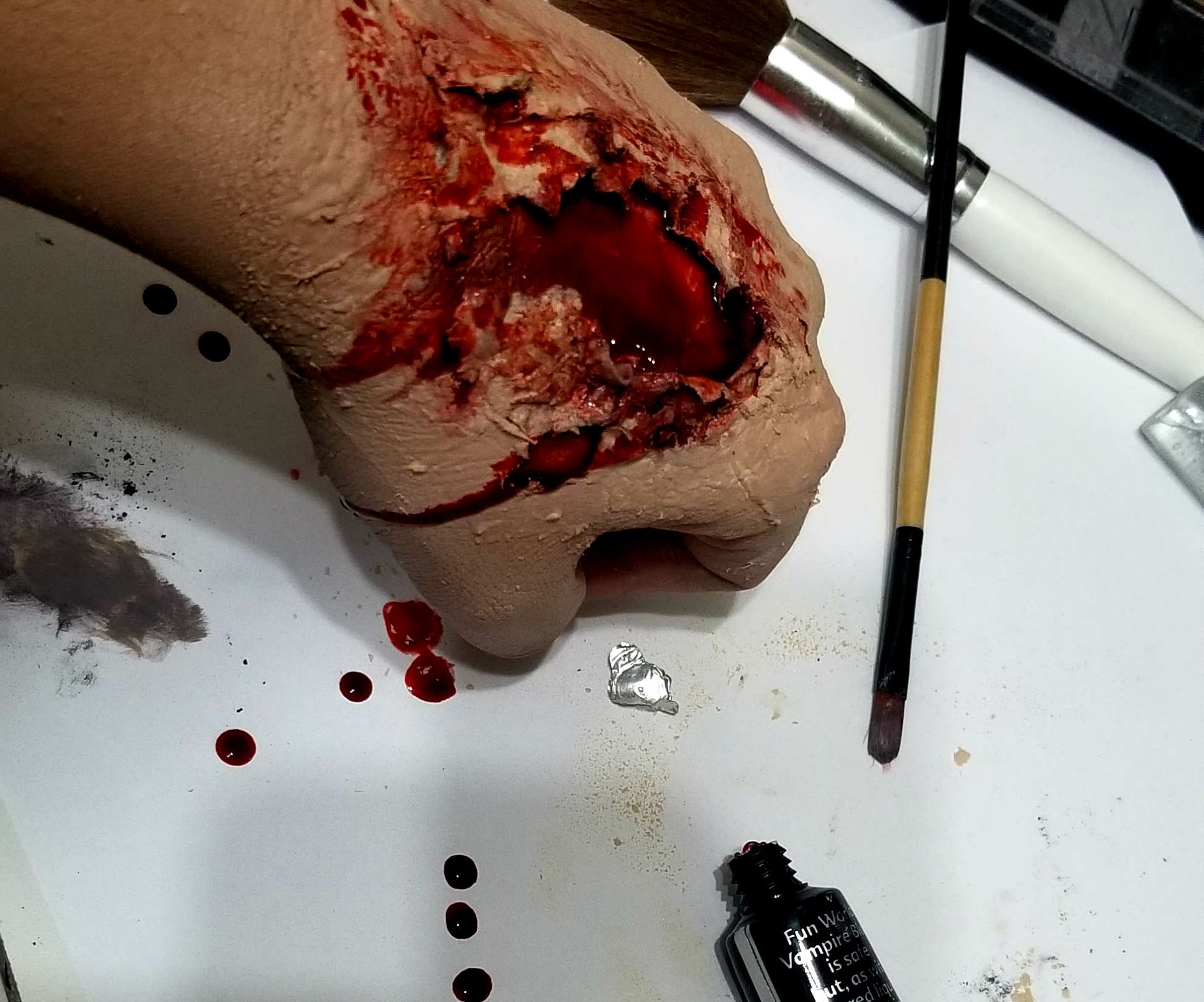 Realistic Torn Flesh Effect Makeup