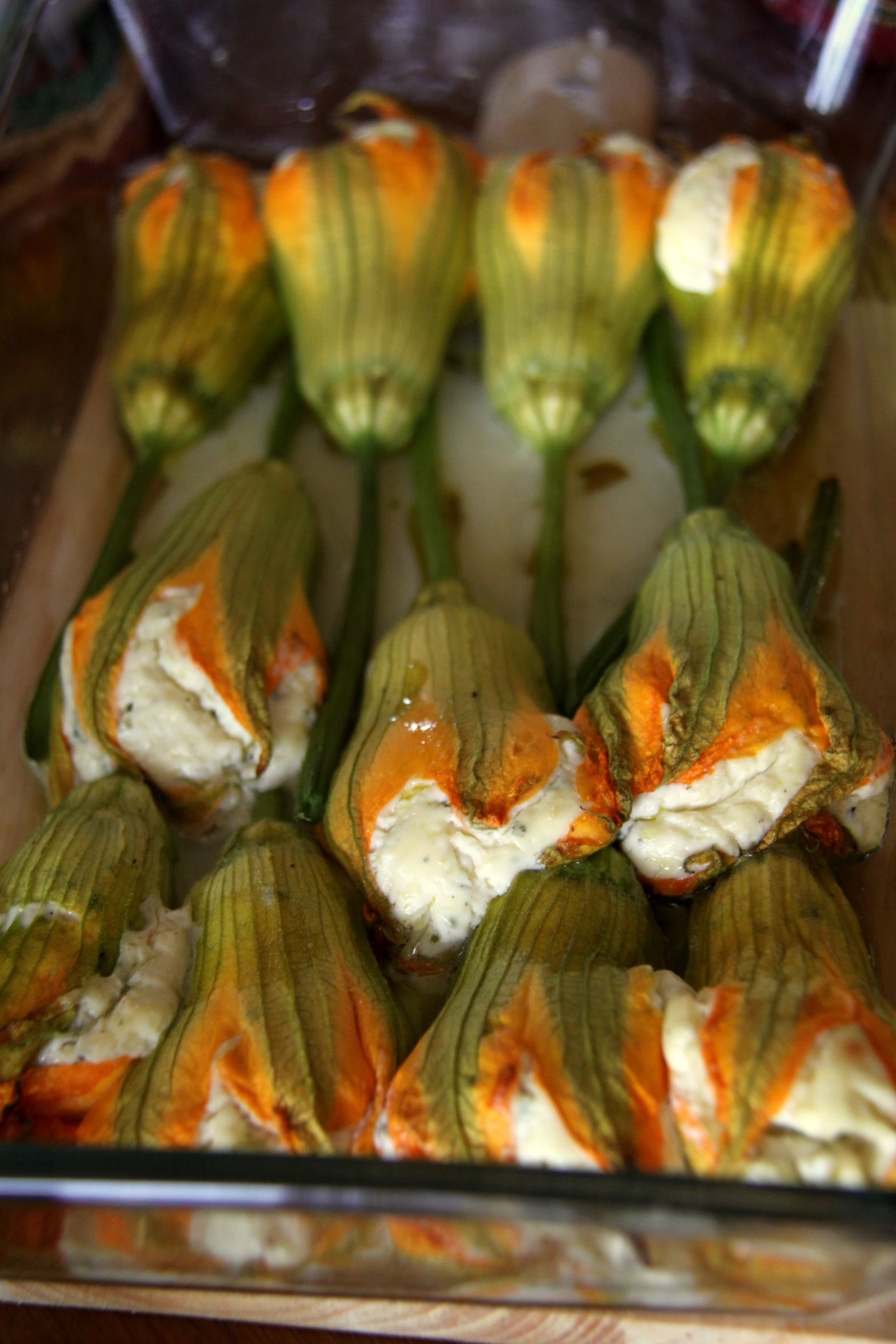 Fiori Di Zucca Ripieni ~ Filled Zucchini Flowers