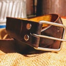 Leather Belt With Diy Titanium Buckle