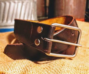 Leather Belt With Diy Titanium Buckle