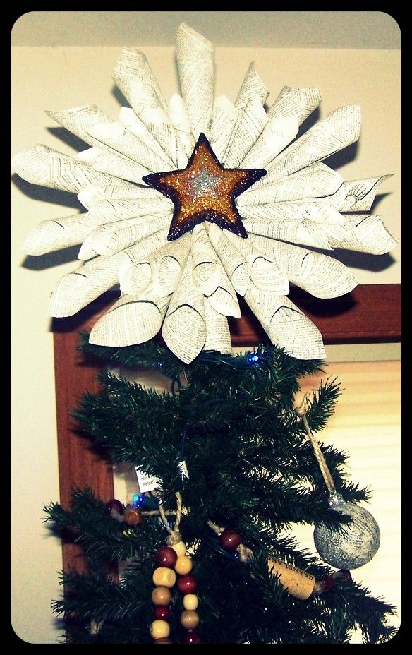 Shimmering Paper Star Tree Topper