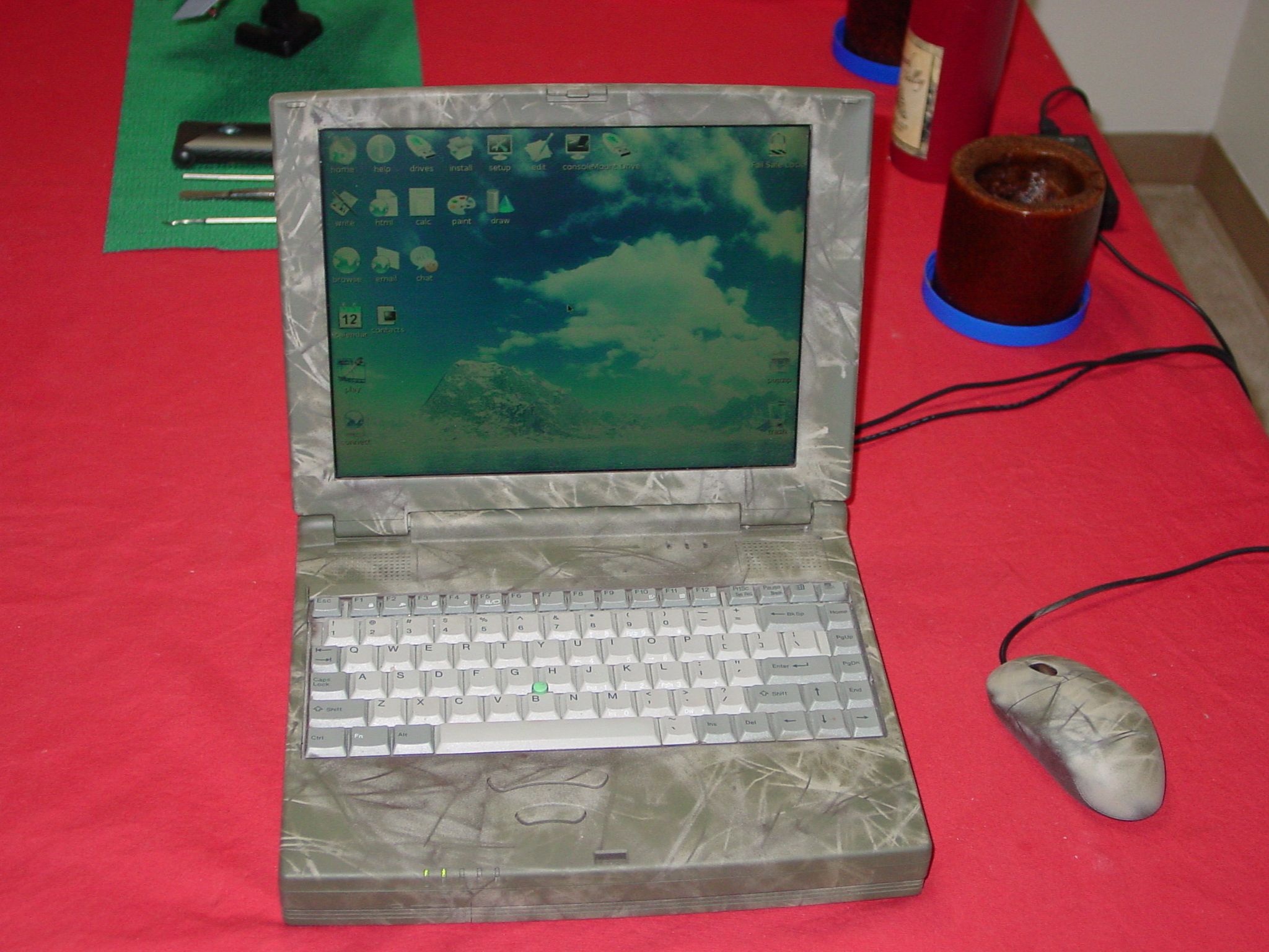 High-Tech Pine Needle Camo Painted LapTop Computer