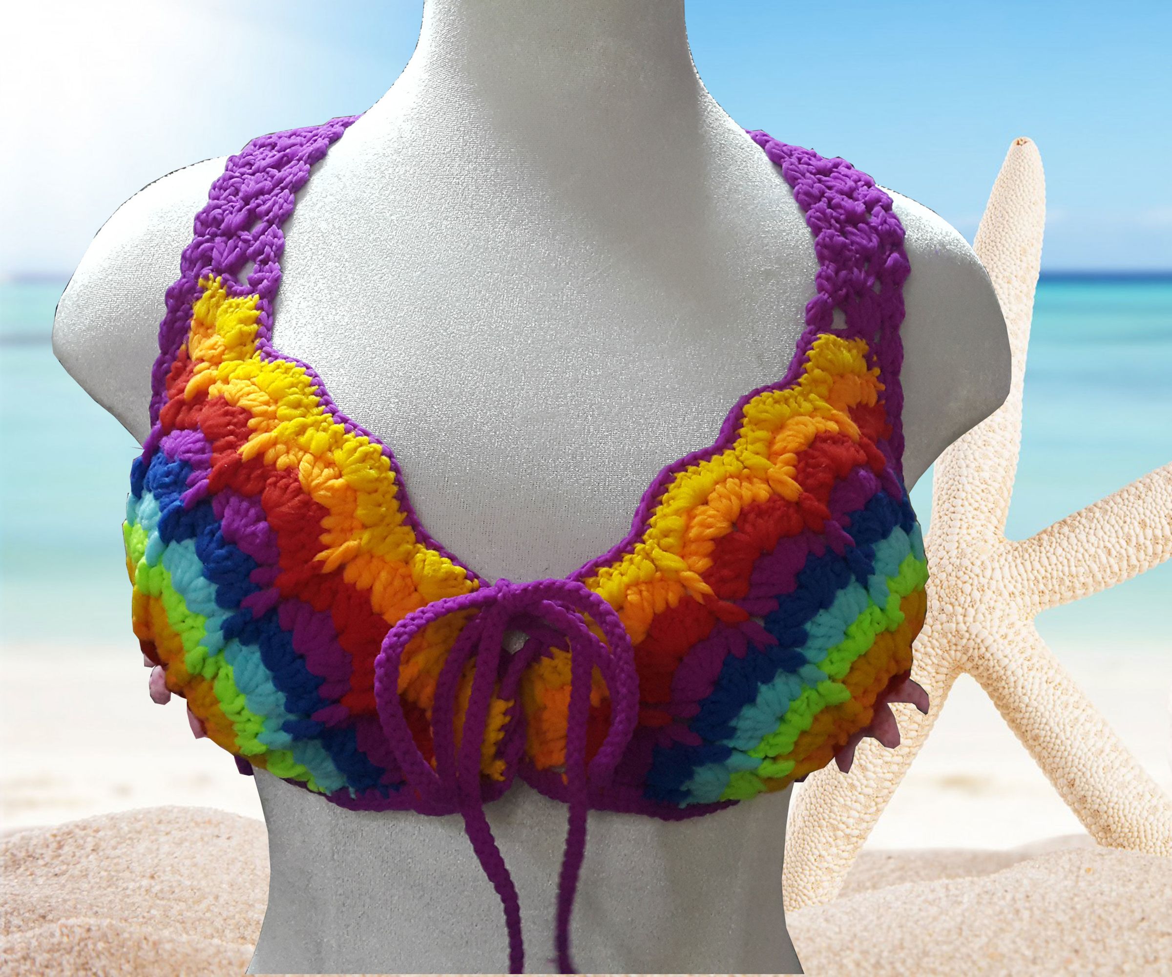 Rainbow Crochet Bikini