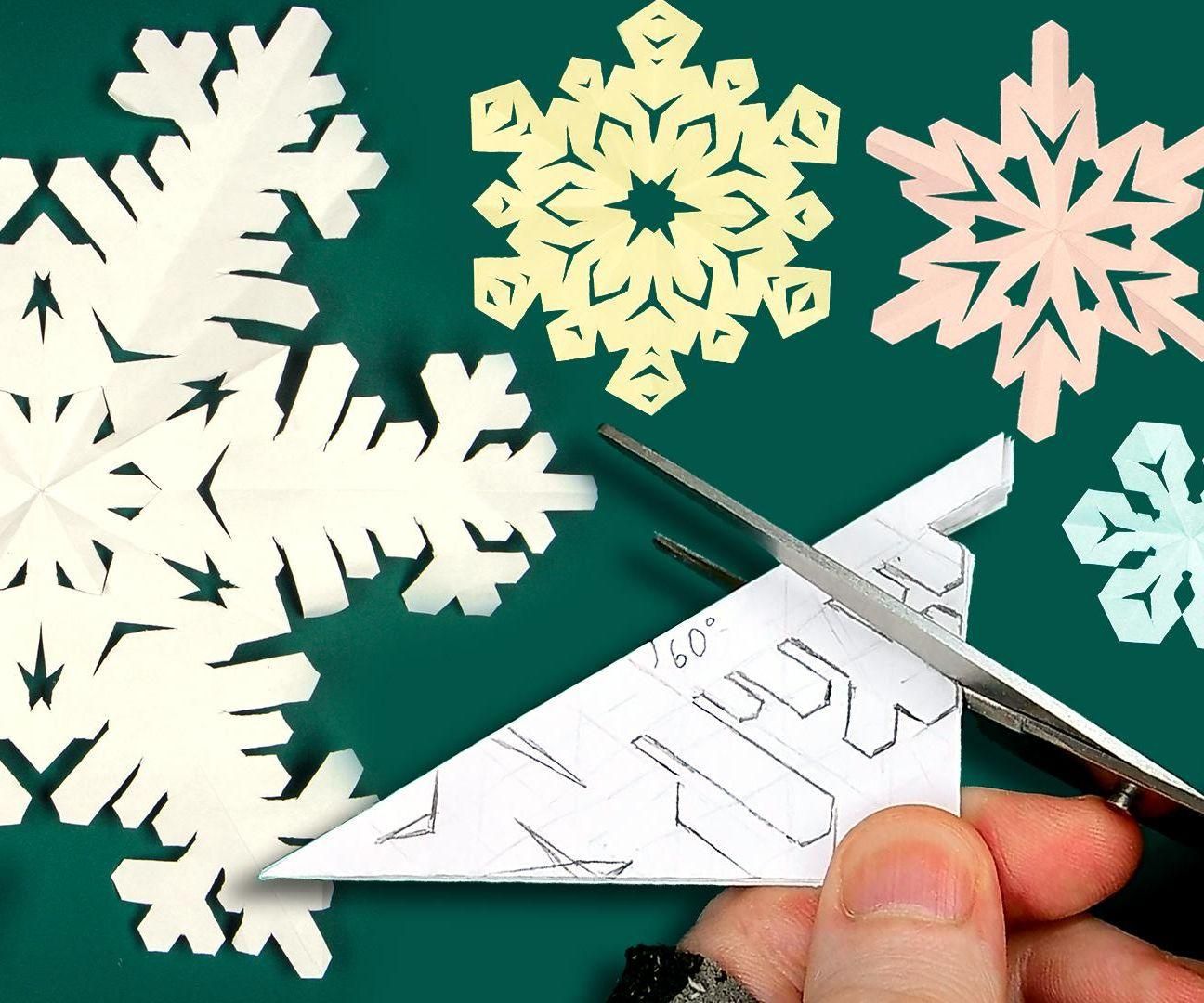 Six-pointed Paper Snowflake Cutting Instruction