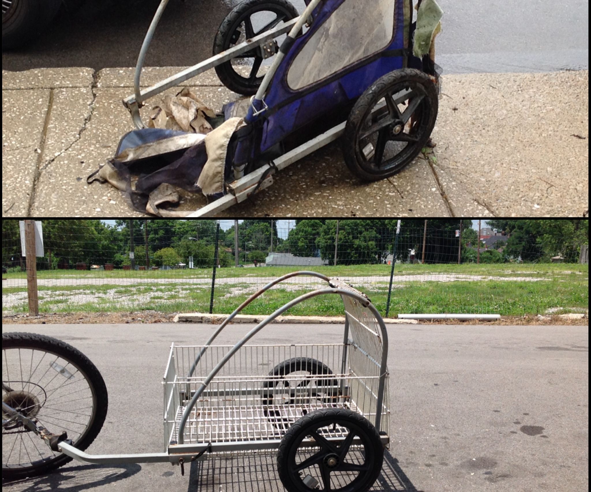 Bicycle Hauling Cart From Old Child Trailer