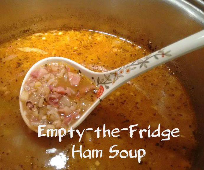 Empty-the-Fridge Ham Soup