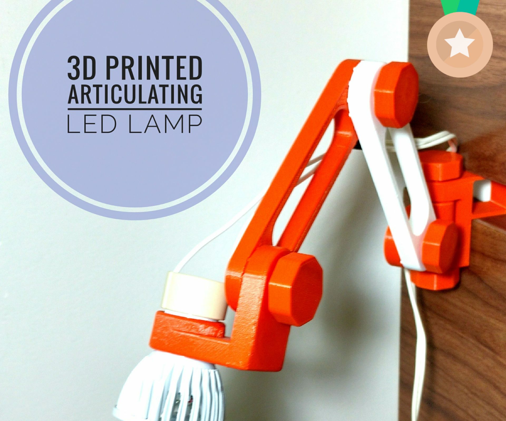 3D Printed Articulating LED Lamp