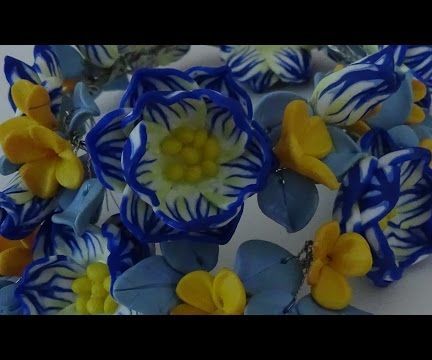  Cane Eustoma.  Polymer Clay Tutorial.