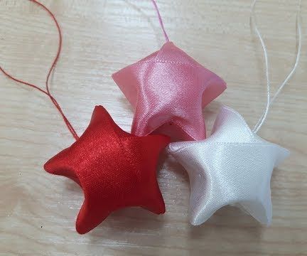 3D Stars From Satin Ribbon Объёмные Звёзды Из Атласной Ленты.