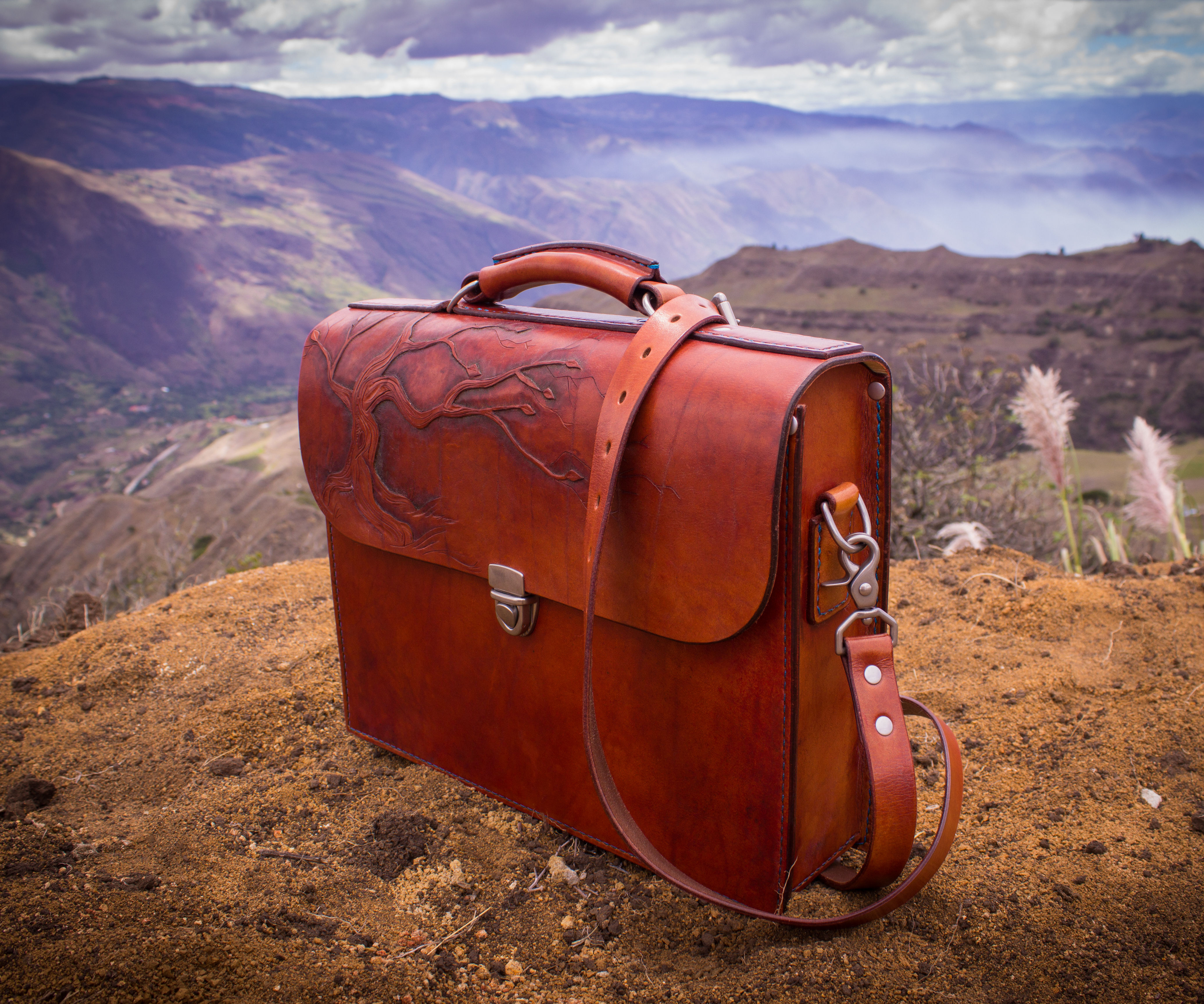 Tooled Leather Briefcase