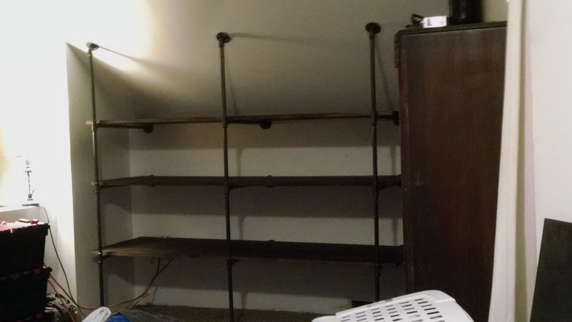 black pipe shelf