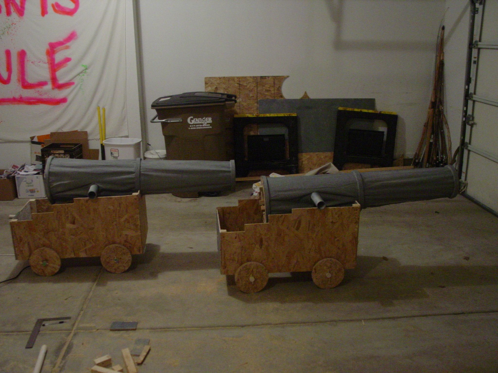 Create a recoiling cannon for an interactive Halloween display