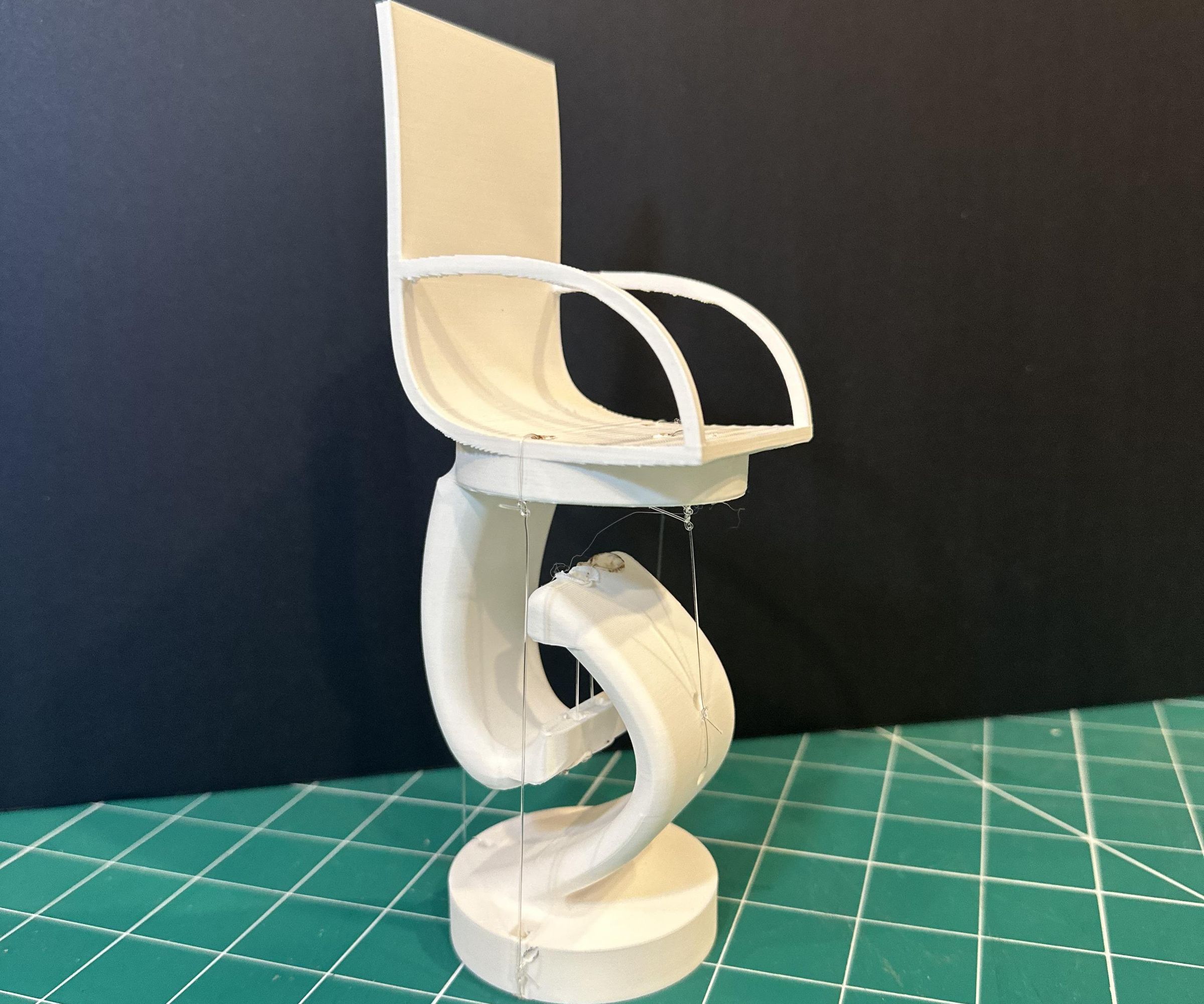 Tensegrity Stool - Floating Furniture Designed in Solidworks
