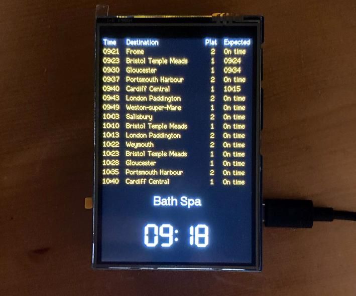 Mini National Rail Departure Board