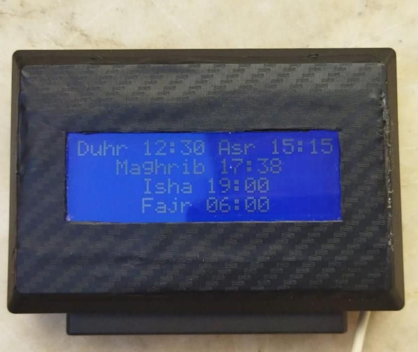 DIY Prayer Times Clock With ESP01 and 20x4 I2c LCD Display