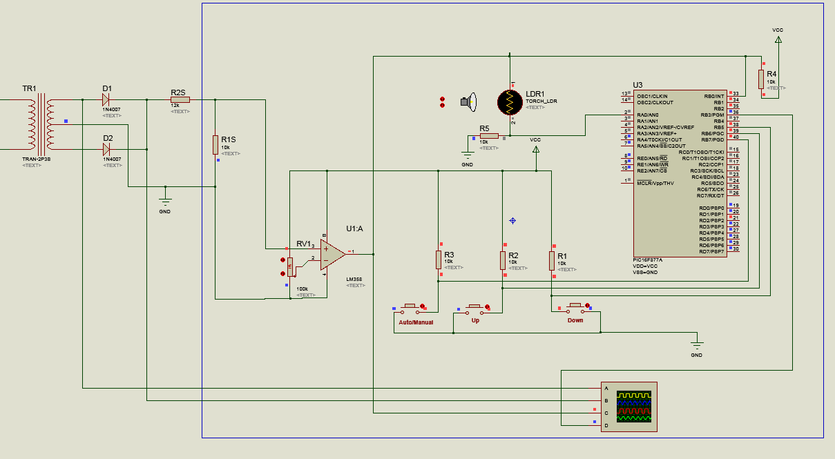 AC Lamp Dimmer Using TRIAC and PIC16F877A