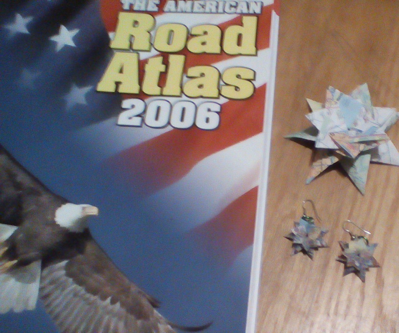 Recycled Road Atlas Earrings