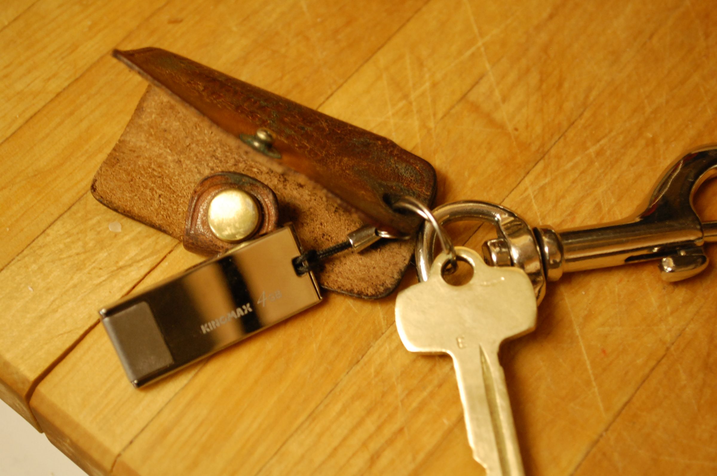 Leather Key Holder Flash Drive Case