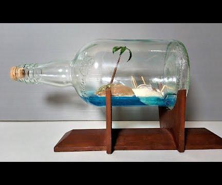 How to Make Resin Beach Bottle / Miniature Tree Art / DIY Cardboard Boat