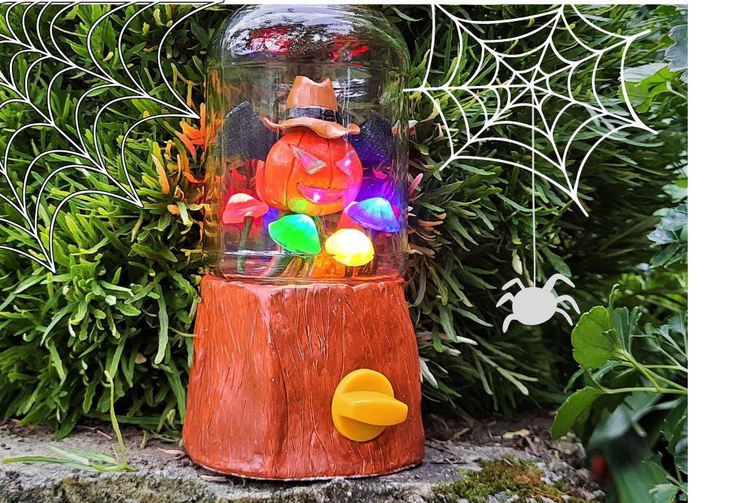 Mystical Pumpkin Night Lamp With Articulated Wings.