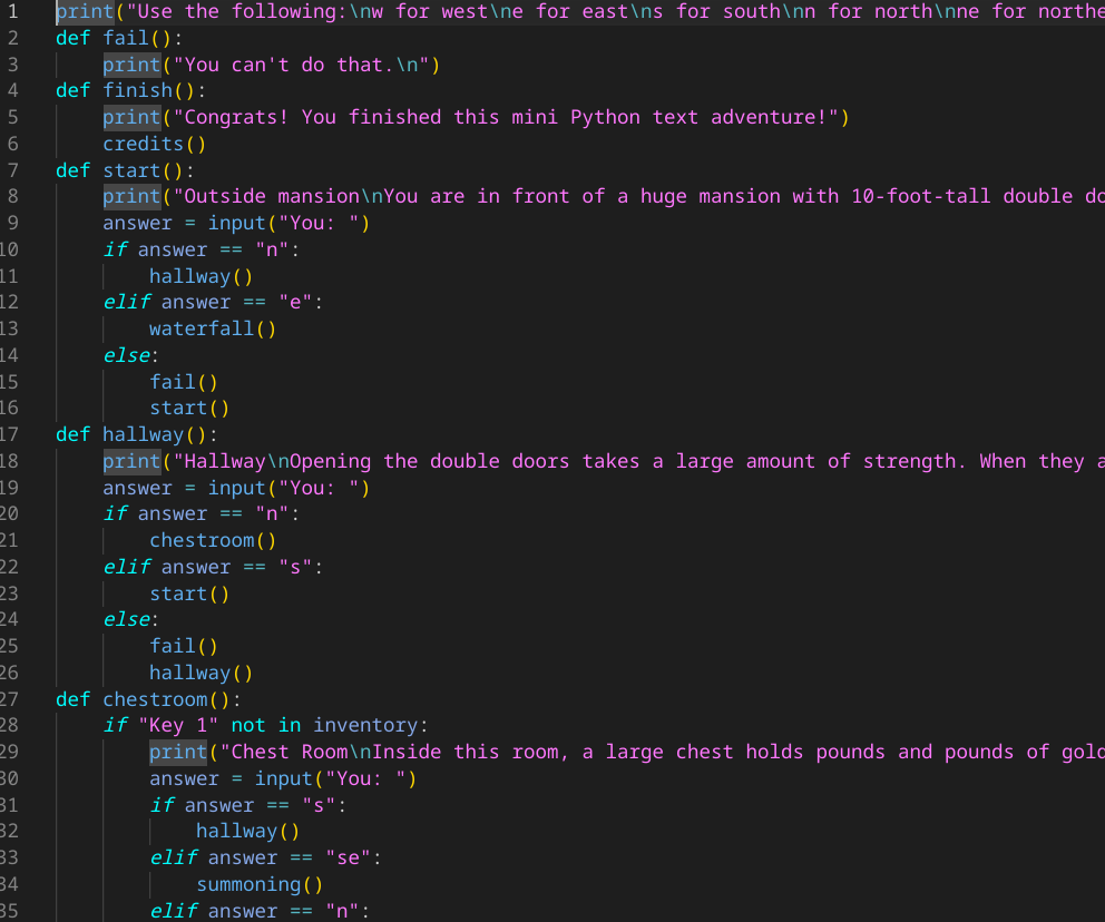 Making a Text Adventure in Python