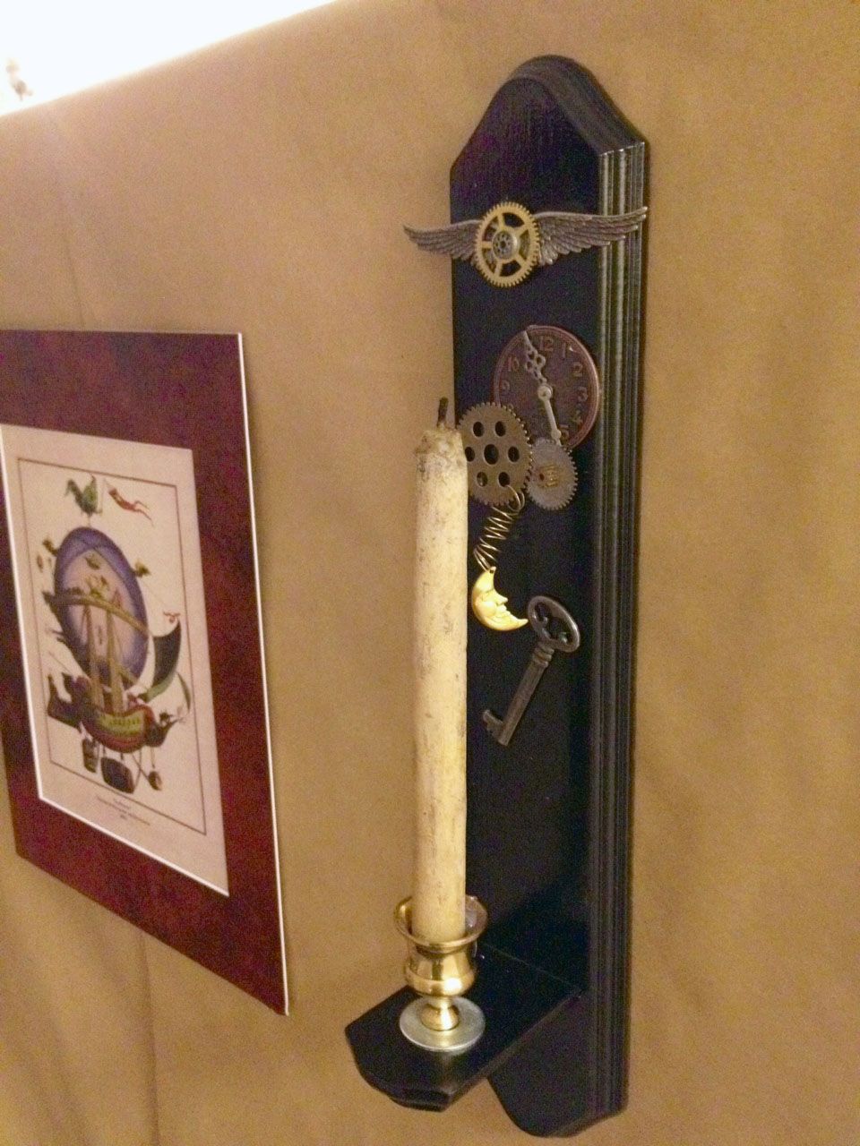 Steampunk Candle Sconce