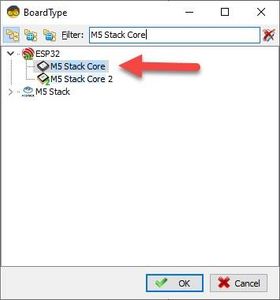 Start Visuino, and Select the M5 Stack Core Board Type