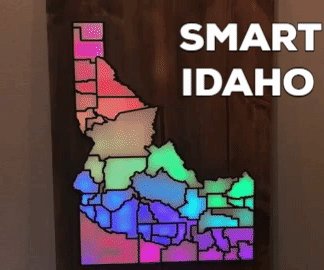 Smart Map of Idaho With LED Data + Art