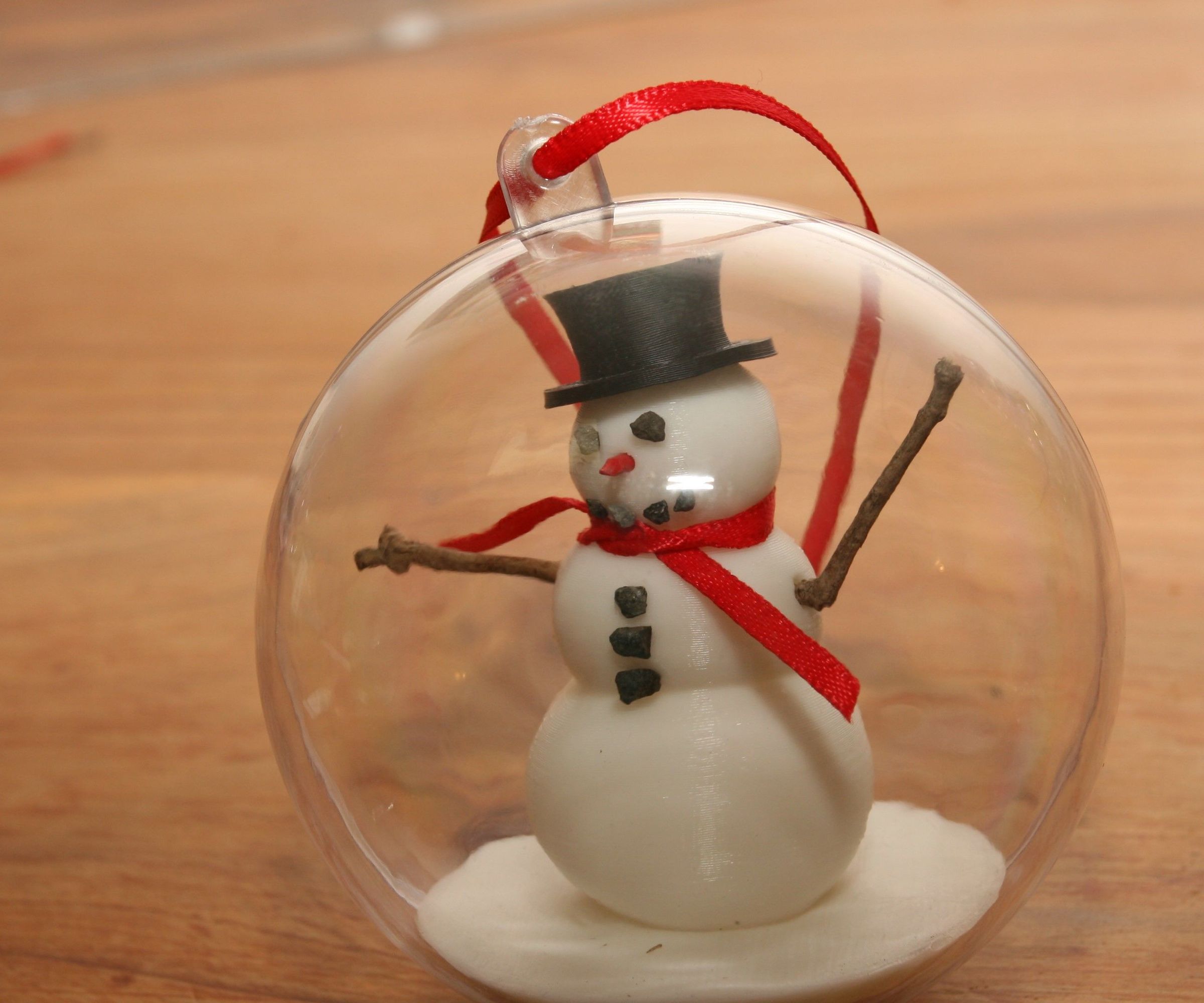 3D Printed Snowman in a Bauble,
