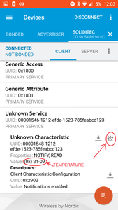 Scan for Device and “Connect” Using NRFConnect Android Tool