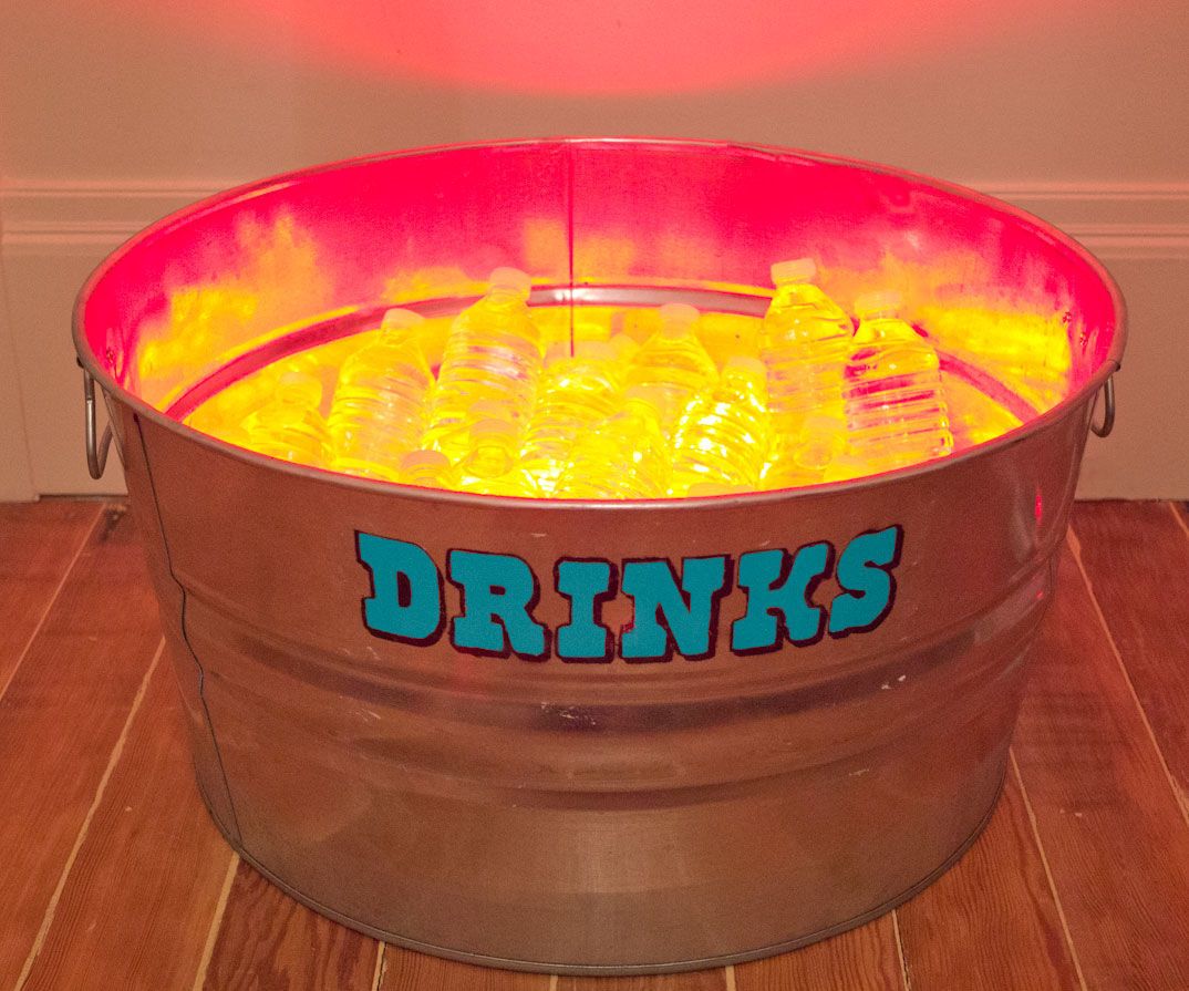 Stenciled Drink Tub With LED Lights