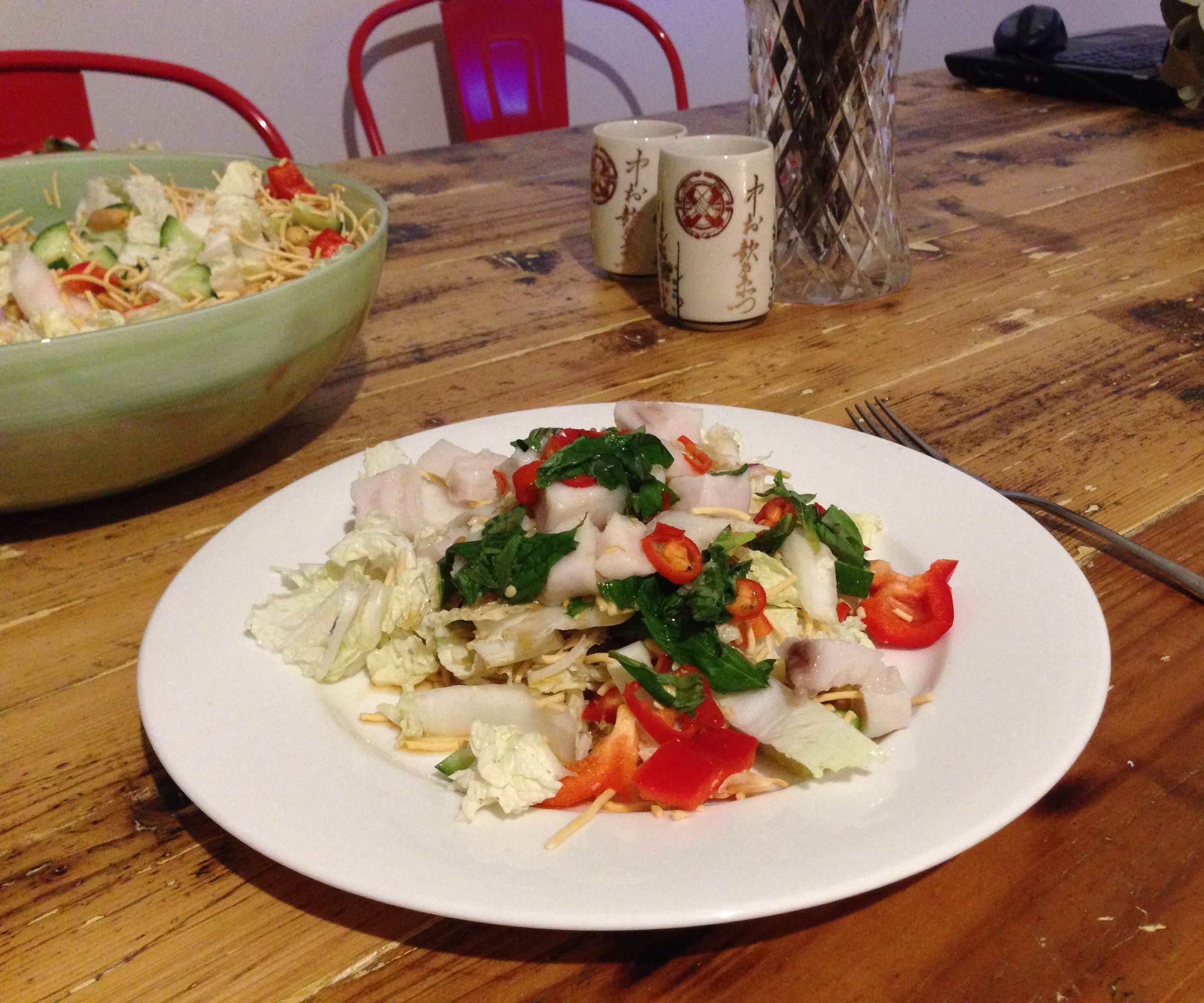 Raw Swordfish Asian Salad 