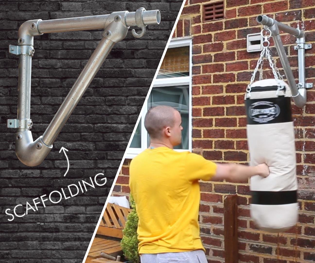 How to Make a Punch Bag Wall Bracket Using Scaffold Poles 4 Steps