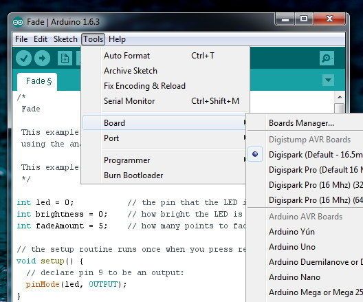 Adding Digispark (with Bootloader) Support to Existing Arduino 1.6.x IDE