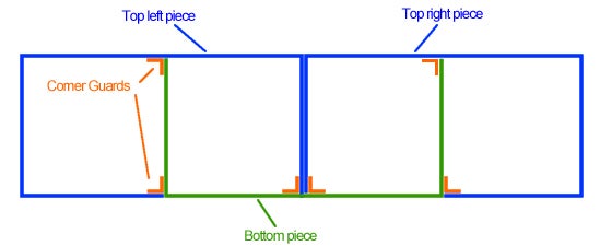 Glue the Corner Guards to the Top Pieces
