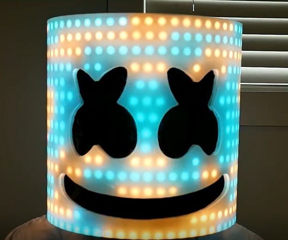 Marshmello Ultimate Head With Programmable Bluethoot Leds 4 Steps