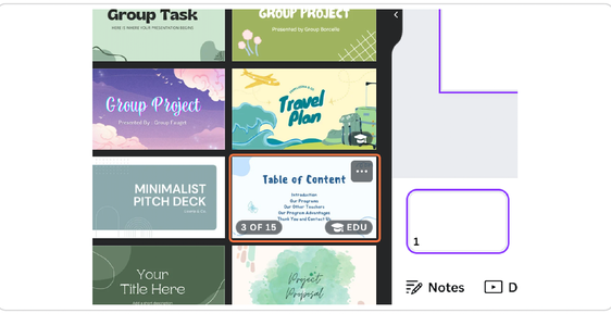 book presentation canva Select a Theme