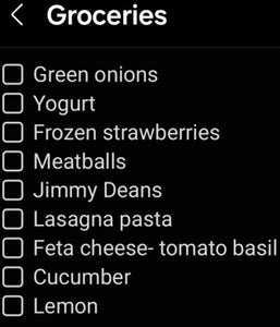 Create Shopping List