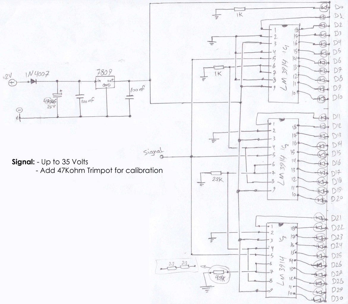 LED Speedometer : 3 Steps Circuit Diagram