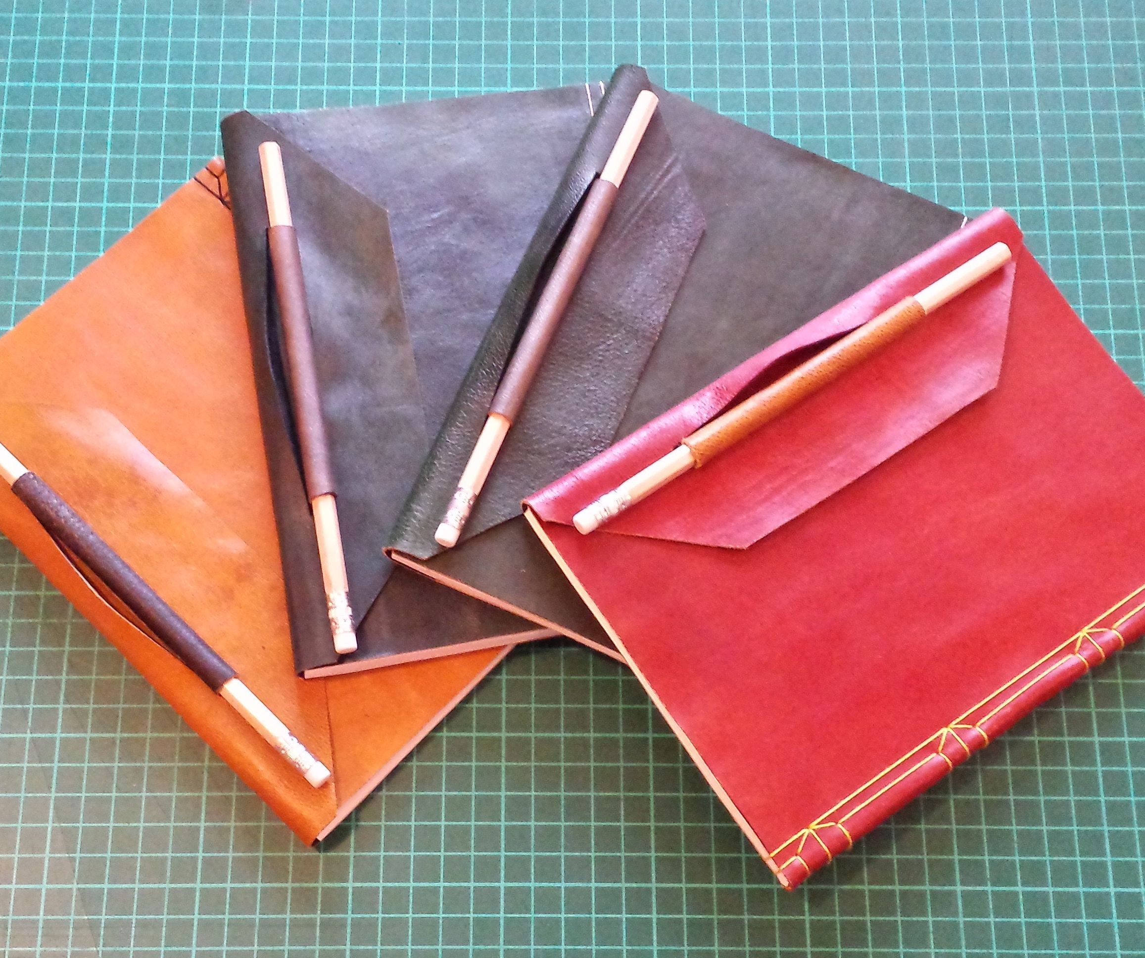 Distressed Leather Journal With Pencil Loop