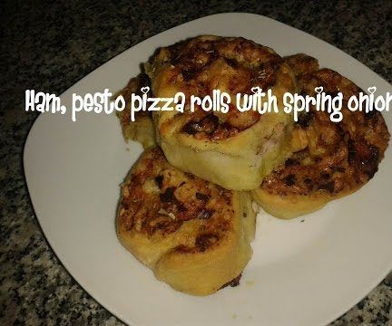 Ham, Pesto Pizza Rolls With Spring Onions Recipe