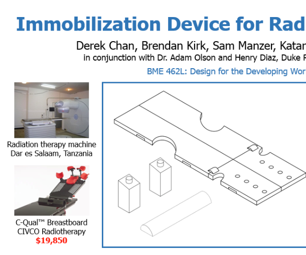Immobilization Device for Radiation Therapy Fall 2016