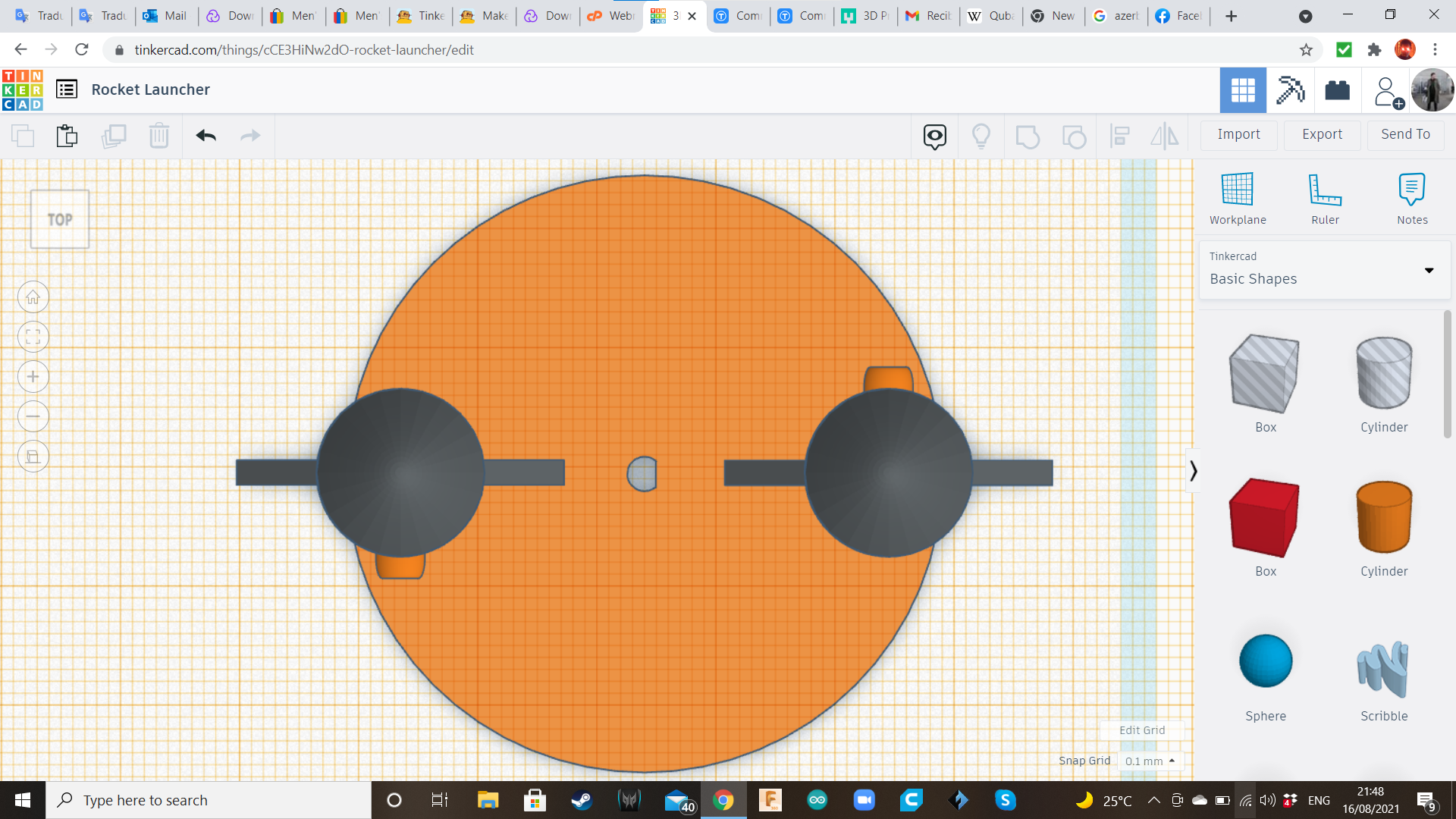 Tinkercad Robotics for School Rocket Launching Minibot 32 Steps