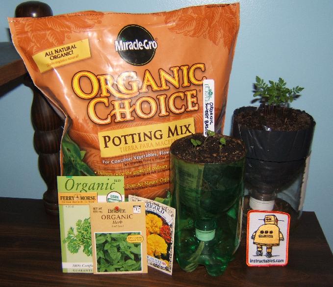 Self Watering Recycled Plant Pot for Growing Herbs and Flowers