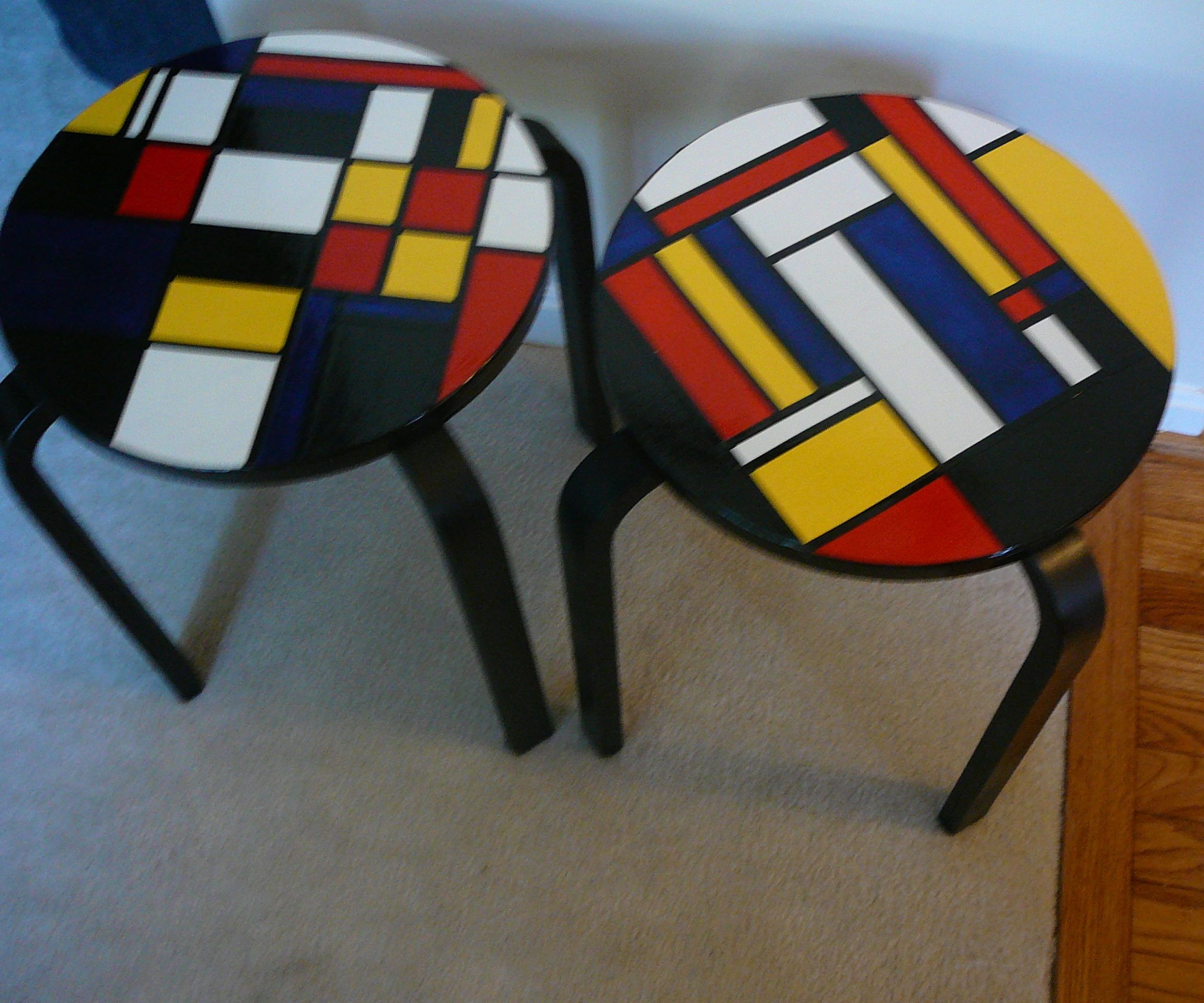 Mondrian Inspired Stool