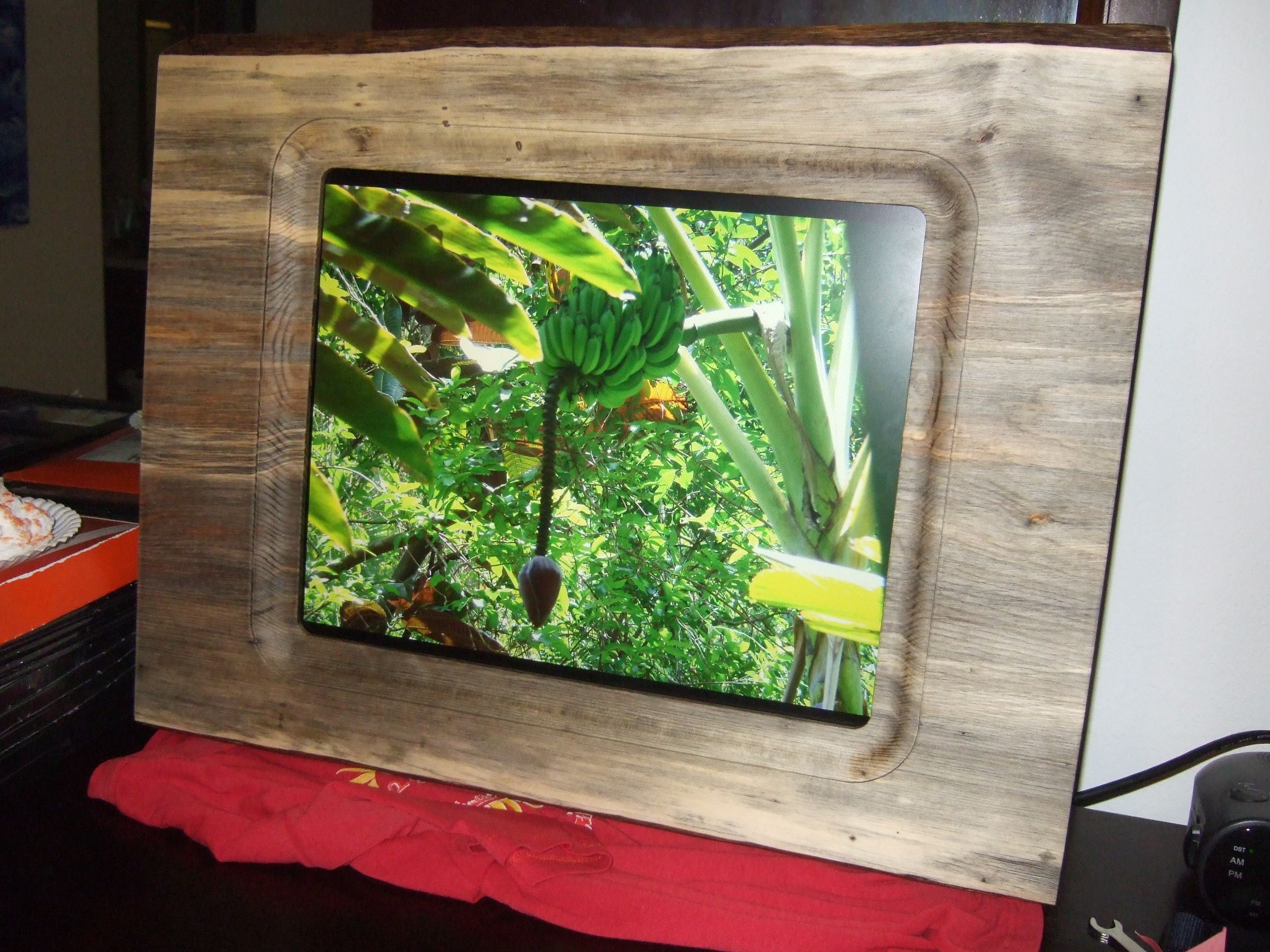 17" Picture Frame Made From Single Piece Wood Slab (for Digital Picture